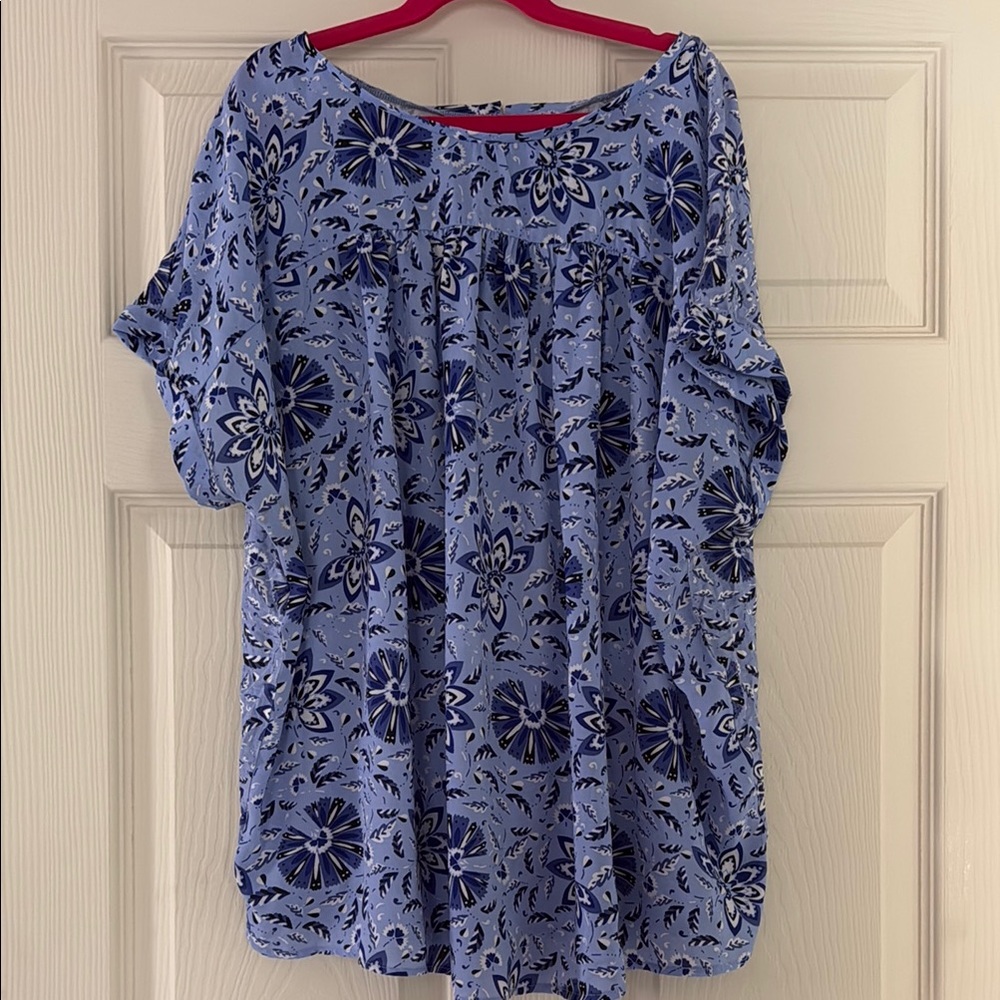 Floral Blue Women's Top